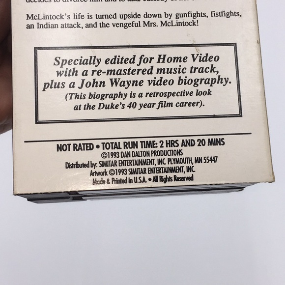 McLINTOCK John Wayne 2 Tape VHS Movie Collector’s - Picture 5 of 11
